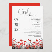 Modern doen we minimalistische bloemenbruiloft kaart (Voorkant / Achterkant)