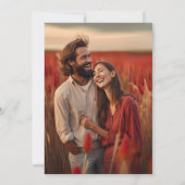 Modern doen we minimalistische bloemfoto bruiloft kaart (Achterkant)