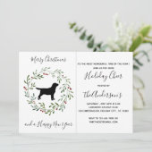 Modern Dog Black Labrador Merry Kerstparty Kaart (Staand voorkant)