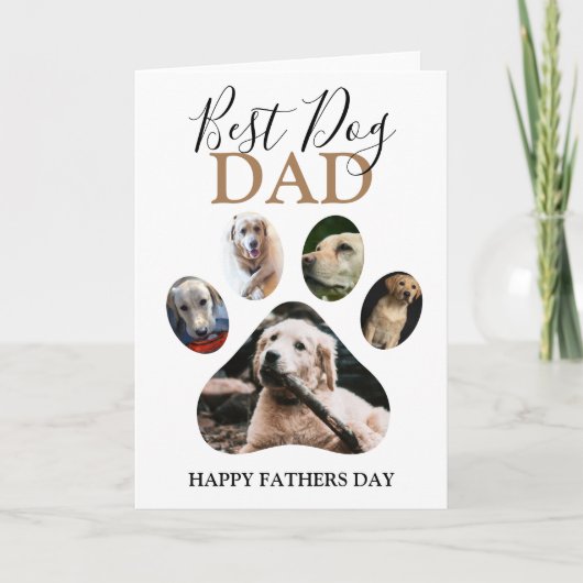 Modern Dog Dad | Fotocollage Feestdagen Kaart (Voorkant)