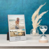 Modern Dog Gray Personalized Pet Collage Photo Fotoplaat (Zijkant)