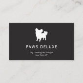Modern Dog Grooming Silhouette Logo | Charcoal Visitekaartje (Voorkant)