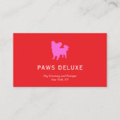 Modern Dog Grooming Silhouette Logo | Red Visitekaartje (Voorkant)