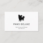 Modern Dog Grooming Silhouette Logo Visitekaartje (Voorkant)