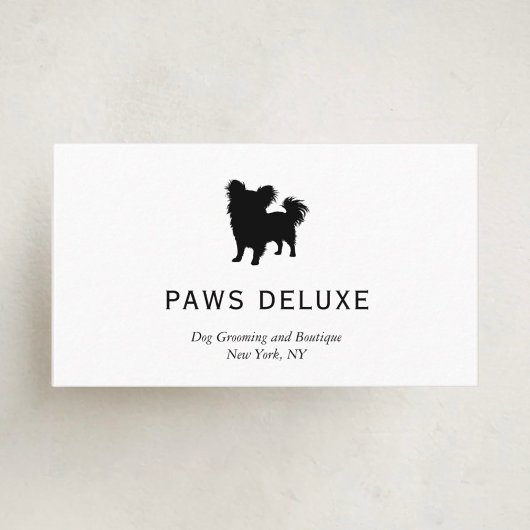 Modern Dog Grooming Silhouette Logo Visitekaartje