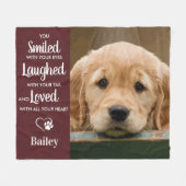 Modern Dog Herdenking Foto Pet Memorial Fleece Deken (Voorkant (Horizontaal))