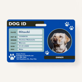 Modern Dog ID-Label met foto Badge