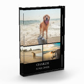 Modern Dog Keepsake Black Personalized Pet Collage Fotoblokken (Links)