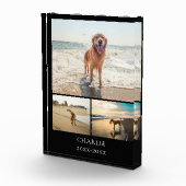 Modern Dog Keepsake Black Personalized Pet Collage Fotoblokken (Rechts)