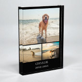 Modern Dog Keepsake Black Personalized Pet Collage Fotoblokken