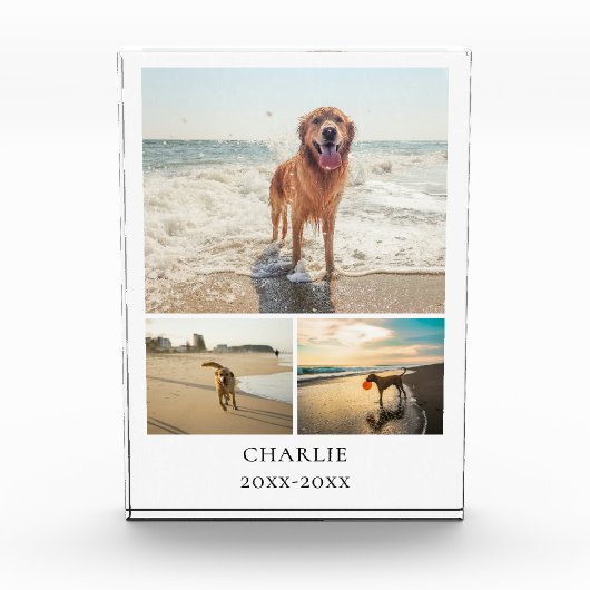 Modern Dog Keepsake Cute Personalized Pet Collage Fotoblokken (Voorkant)
