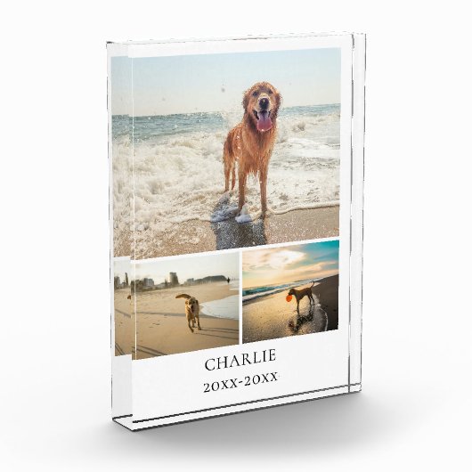 Modern Dog Keepsake Cute Personalized Pet Collage Fotoblokken (Links)