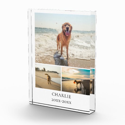 Modern Dog Keepsake Cute Personalized Pet Collage Fotoblokken (Rechts)