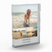 Modern Dog Keepsake Gray Personalized Pet Collage Fotoblokken (Links)
