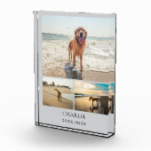 Modern Dog Keepsake Gray Personalized Pet Collage Fotoblokken (Rechts)