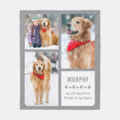 Modern Dog Memorial Photo Collage Fleece Deken (Voorkant)