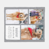 Modern Dog Memorial Photo Collage Fleece Deken (Voorkant (Horizontaal))
