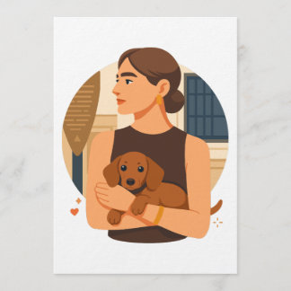 Modern Dog Mom Aesthetic With Cute Puppy Kaart