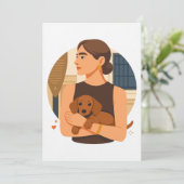 Modern Dog Mom Aesthetic With Cute Puppy Kaart (Staand voorkant)