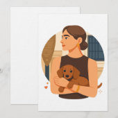 Modern Dog Mom Aesthetic With Cute Puppy Kaart (Voorkant / Achterkant)