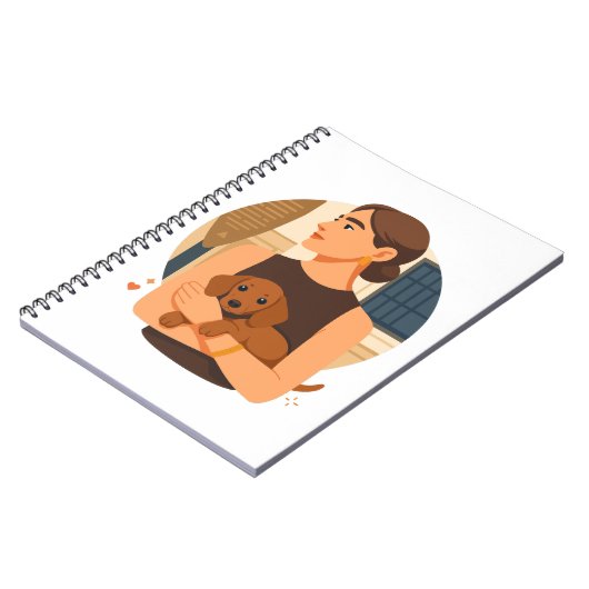 Modern Dog Mom Aesthetic With Cute Puppy Notitieboek (Linkerzijde)