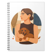 Modern Dog Mom Aesthetic With Cute Puppy Notitieboek (Voorkant)