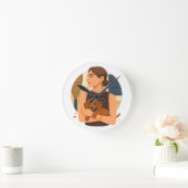 Modern Dog Mom Aesthetic With Cute Puppy Ronde Klok (Huis)