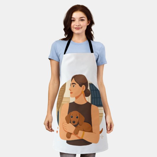 Modern Dog Mom Aesthetic With Cute Puppy Schort (Gedragen)