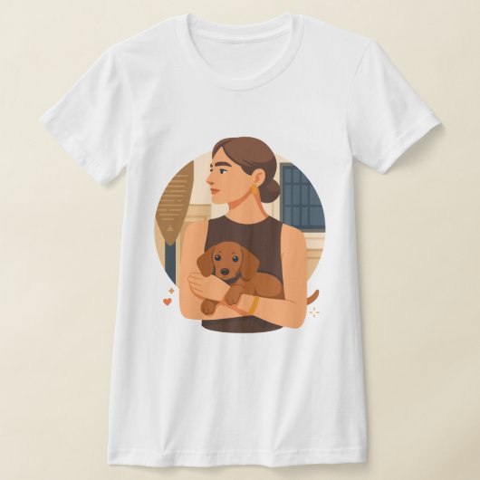 Modern Dog Mom Aesthetic With Cute Puppy T-shirt (Laagn)
