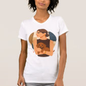 Modern Dog Mom Aesthetic With Cute Puppy T-shirt (Voorkant)