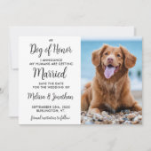 Modern Dog of Honor Custom Photo Pet Wedding Save The Date (Voorkant)