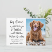 Modern Dog of Honor Custom Photo Pet Wedding Save The Date (Staand voorkant)