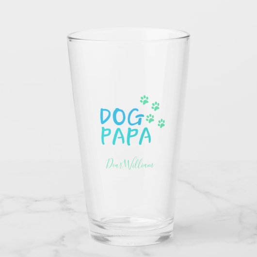 Modern Dog Papa Glass Glas (Voorkant)