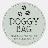 Modern Dog Paw Dank je wel Ronde Sticker (Voorkant)