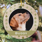 Modern Dog Pet Foto Floral Pattern Kerstmis Keramisch Ornament
