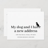 Modern Dog Pet Nieuw Adres ik heb bewogen Aankondigingskaart (Voorkant / Achterkant)
