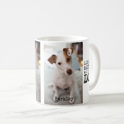 Modern Dog Pet Quote Photo Template Mug Koffiemok (Voorkant rechts)