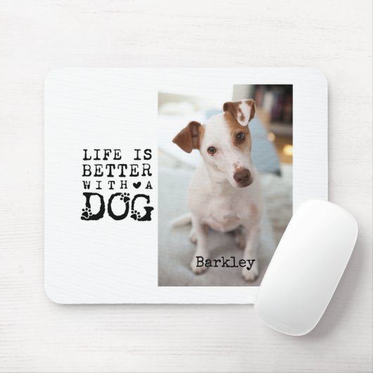 Modern Dog Pet Quote Photo Template Muismat (Met muis)