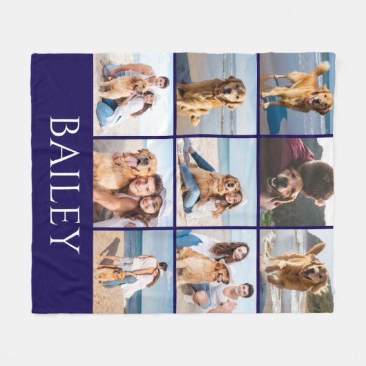  Modern Dog Photo Collage Personalized   Fleece Deken (Voorkant (Horizontaal))
