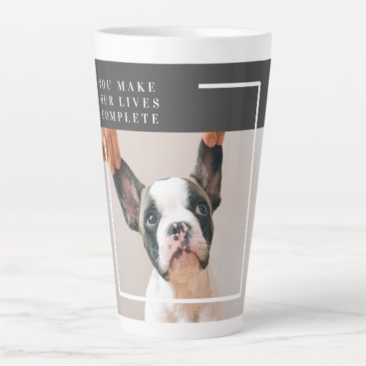 Modern Dog Photo | Dog Quote Latte Mok (Voorkant)