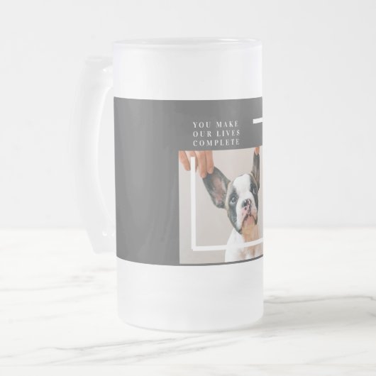 Modern Dog Photo | Dog Quote Matglas Bierpul (Voorkant links)