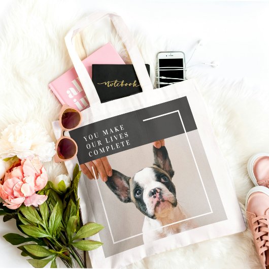 Modern Dog Photo | Dog Quote Tote Bag