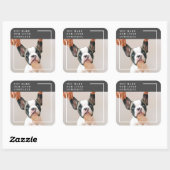 Modern Dog Photo | Dog Quote Vierkante Sticker (Vel)