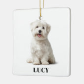 Modern Dog Photo | Merry Christmas Ornament (Links)