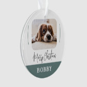 Modern Dog Photo Minimalist Merry Kerstmis Ornament (voorkant)