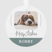 Modern Dog Photo Minimalist Merry Kerstmis Ornament (achterkant)