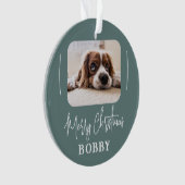 Modern Dog Photo Minimalist Merry Kerstmis Ornament (voorkant)