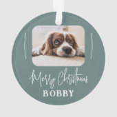 Modern Dog Photo Minimalist Merry Kerstmis Ornament (achterkant)