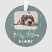 Modern Dog Photo Minimalist Merry Kerstmis Ornament (voorkant)