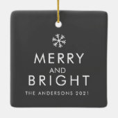 Modern Dog Photo | Vrolijk kerstfeest Keramisch Ornament (Achterkant)